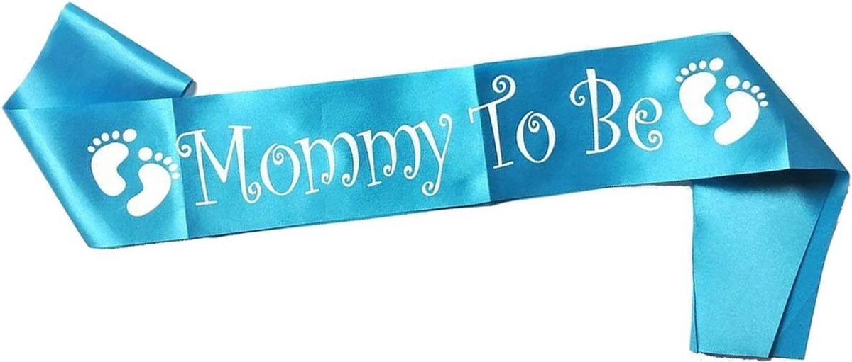 Mommy To Be Sjerp/Sash/Lint | Blauw/Blue | Babyshower | Versiering/Decoratie | Gender reveal |